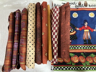 Lot of Cotton Halloween Fabric almost 2 pounds Quilting Crafting Sewing-Read Des - Image 1 of 4