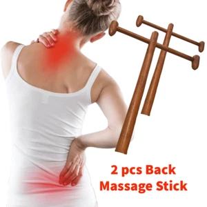 2 Pcs Back massage stick self massage back massage shoulder, waist or pain areas - Picture 1 of 4