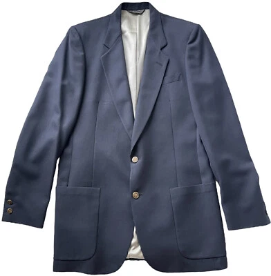 Pierre Cardin Jacket Mens 38L Blue Wool Vintage Classic Sport Coat Two Button - Image 1 of 4