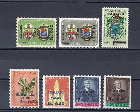 Venezuela 1960-64 Airmail with new value Resellado Valor MNH Cover