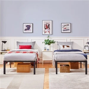 Twin/Full/Queen Size Metal Platform Bed Frame Non-Slip Design 16.5 Inch Height - Picture 1 of 13