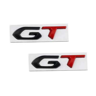 2x Black Red GT Fender Body Side Emblem for Peugeot 208 308 2008 5008 Rifter - Image 1 of 3