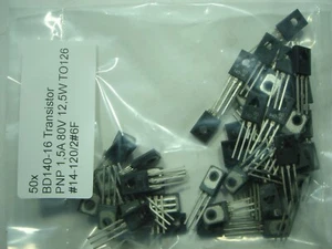 50x BD140-16 Transistor PNP 1,5A 80V 12,5W TO126 #14-120/2#105a - Foto 1 di 5