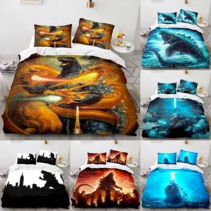 Godzilla 3D Duvet Quilt Cover Sets Bedding Sets With Pillowcases Xmas Gifts - Picture 1 of 25