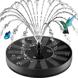 Solar Fountain 100% Glass Covered, Solar Powered Hummingbird Water Fountain, Out - Picture 1 of 12