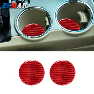 2x Portavasos de fibra de carbono rojo cubierta inferior embellecedor para Toyota Highlander 2008-2013 - Imagen 1 de 10