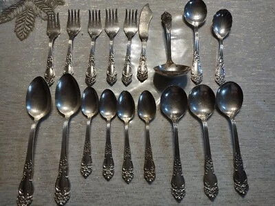 Reed And Barton Tiger Lily Festivus 18 Piece Lot Incl Ladle, Forks & Spoons - Image 1 of 4