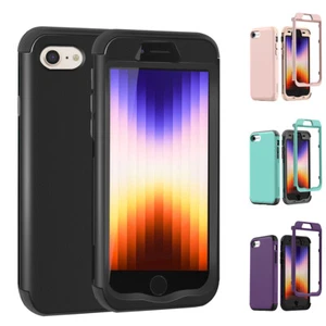 For iPhone SE 3rd 2nd Generation Case Hybrid Rubber Shockproof Heavy Duty Cover - Picture 1 of 21