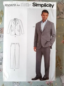 Simplicity Sewing Pattern R10929 9241 Men's Suit Size 34-42 Uncut FF - Picture 1 of 2