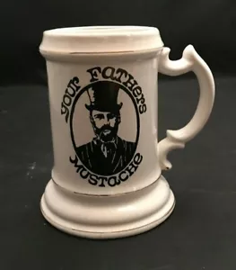 Your Fathers Mustache Mug Arnart 5th Ave Hand Painted 2169 Gold Accents / Trim - Picture 1 of 2
