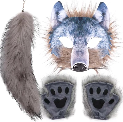 Valpeak Unleash Your Inner Wolf with Our Therian Wolf , Tail, and Paw Set(Wolf T - Image 1 of 4