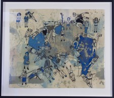 Eddie BOTHA Sociality original signed painting art abstract wall