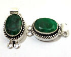 2 Pcs Emerald Box Clasp 2 Strand Antique Silver Plated Jewelry Making va-261