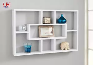 Stylish And Attractive Space Saving Multi-Compartment Wall Shelf Storage - White - Picture 1 of 5