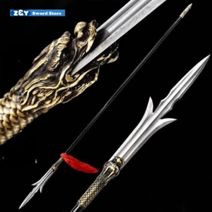 Espada KUNGFU Tres Puntas Overlord Lanza Lucio Punta de Lanza de Acero Doblada Q8494 - Imagen 1 de 9