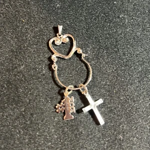 Beau Sterling Silver Peandant Charm Holder And 2 Charms - F20 for necklace - Picture 1 of 6
