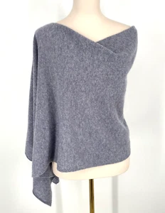 Claudia Nichole Poncho Shawl Women’s One Size Cashmere Gray solid Pullover - Picture 1 of 9