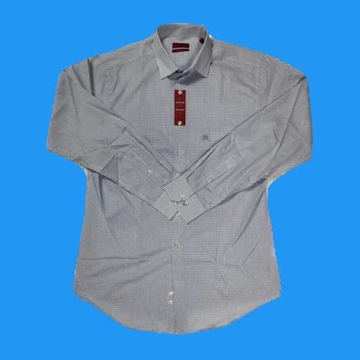 Camisa de vestir a cuadros manga larga rendimiento Alfani 15 1/2 34-35 para hombre Foto 1 de 4