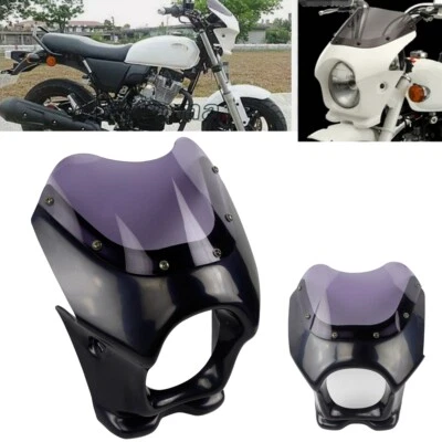 For Honda Kawasaki AR Suzuki GS Yamaha RZ YB Fairing Headlight Cowl Windscreen - Image 1 of 4
