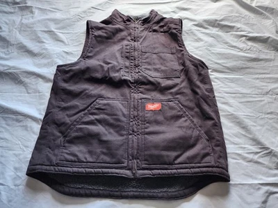 Milwaukee Heavy Duty Canvas Sherpa Lined Black Vest Xlarge Is Used - Image 1 of 4