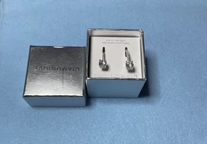 Diamonique .925 klassische quadratische Ohrhänger mit Hebelverschluss - Bild 1 von 3