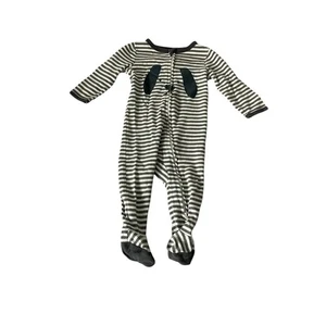 Cat & Jack Baby Mädchen Jungen Unisex gestreift Welpe Hund Fuß Einteiler 3-6 Monate - Bild 1 von 5