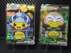 Pikachu Pokemon Starter Rowlet + Sobble Cute Cosplay Doujin ACG HOLO Card NM - Picture 1 of 4