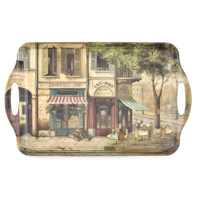 PIMPERNEL, "PARISIAN SCENE" LARGE HANDLED MELAMINE TRAY, NEW - Image 1 of 4