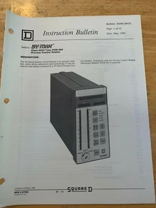 Square D Instruction Bulletin, Sy/Max Class 8040 Type PCM-902, 30598-244-01 - Picture 1 of 3