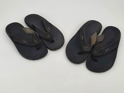 Lot Of 2 Olukai Ohana Men's Thong Sandals Black Slip on Slide Flip Flop  Size 13 - Image 1 of 4