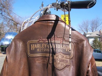 CHAQUETA BOMBER HARLEY DAVIDSON LEGENDARIA DE CUERO XXX-GRANDE 3XL Foto 1 de 4