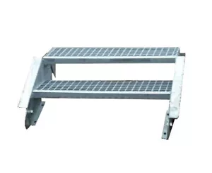 Stahltreppe Treppe 2 Stufen / Stufenbreite 80cm / Geschosshöhe 30-40cm verzinkt - Bild 1 von 5