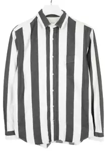 GANT Rugger Shirt Men's MEDIUM Denim Spread Neck Button Up Pinstriped - Picture 1 of 11