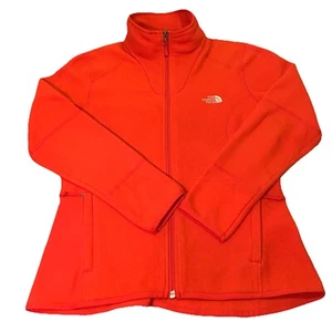 North Face  Women’s Fleece Jacket Medium Orange Full Zip Soft Outdoor Hiking - Picture 1 of 8