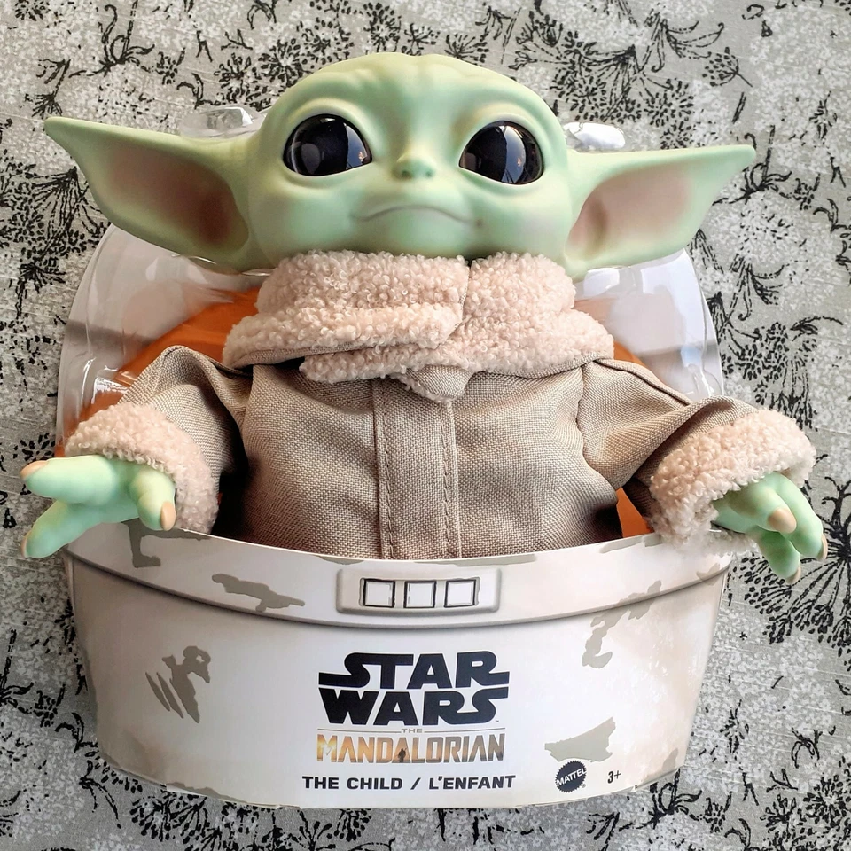 Star Wars The Mandalorian Grogu Child Baby Yoda Plush Toy 11-Inch Disney Mattel