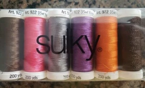 Pkg of 6 Sulky Thread Spools 35 Wt Rayon, Variety Colors (200 Yds Ea) - Picture 1 of 1