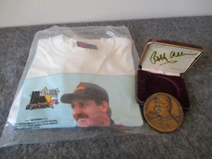 VINTAGE DAVEY ALLISON NASCAR BOBBY ALLISON SIGNED LTD ED MEDALLION+NOS TSHIRT XL - Picture 1 of 24