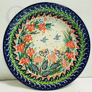NEW CERAMIKA ARTYSTYCZNA POLISH POTTERY*Unikat*W. Cebrowsk*8" BIRD Plate *24110K - Picture 1 of 3