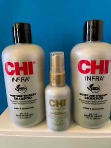 3 Chi Infra Shampoo & Chi Keratin Leave in Conditioner New & Authentic - Picture 1 of 1