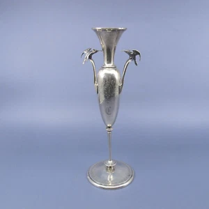Jarrón GORHAM Sterling Bud c1869 aves estéticas martín pescador colibríes mono "C" - Imagen 1 de 8