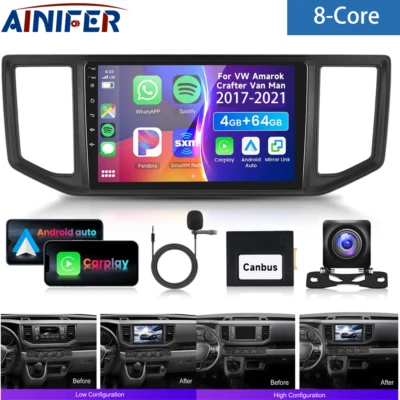 4+64GB Autoradio Für VW Crafter 2017-2021 Android 13 Carplay GPS  NAVI Kamera - Bild 1 von 4