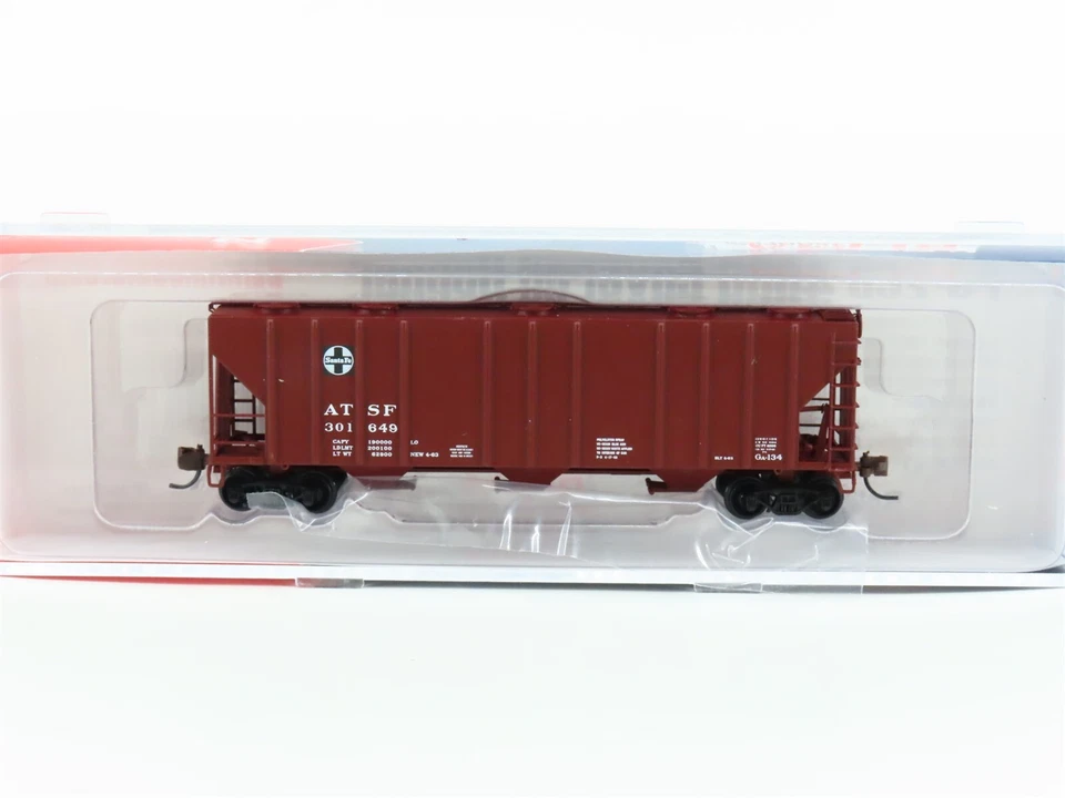 N Scale BLMA Models 11081 ATSF Santa Fe 3-Bay Covered Hopper #301649 - Image 1 of 4