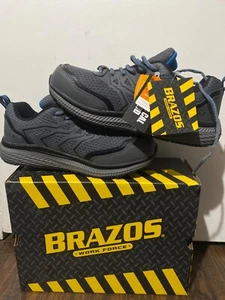 Gray nonslip oil resistant steel toe shoes for men size 8 - Picture 1 of 3