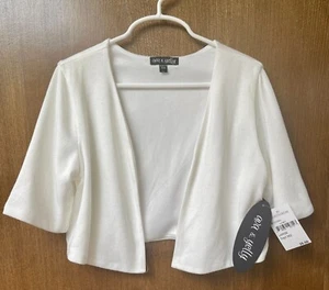 $28 NEW WITH TAGS ava and yelly girl's white bolero sweater size L - Picture 1 of 4
