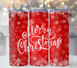 RED SNOW FLAKE MERRY CHRISTMAS TUMBLER 20 OZ - Imagen 1 de 1