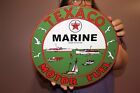 TEXACO MARINE Boat Motor Fuel Gasoline Fishing Gas Oil Porcelain Metal Sign