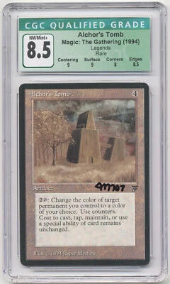 Graded Signed Alchor's Tomb CGC 8.5 w/2x9 Legends Artist Jesper Myrfors MTG Rare - Image 1 of 2