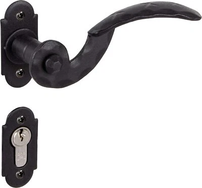 Maniglia porta interna Lissabon per Camera Antico Ferro Battuto Nero Pz - Immagine 1 di 4
