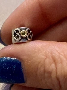 Genuine Pandora Two Tone Peridot Heart Scroll Charm 790382PE - Picture 1 of 6