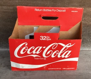 Vintage Coke Coca Cola 32 ounce Soda Bottle Carton Carrier - Picture 1 of 6